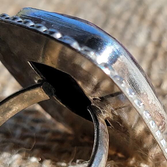 Handcrafted Sterling Silver Charoite Ring, Size 8 Natural Purple Stone - Picture 5 of 11